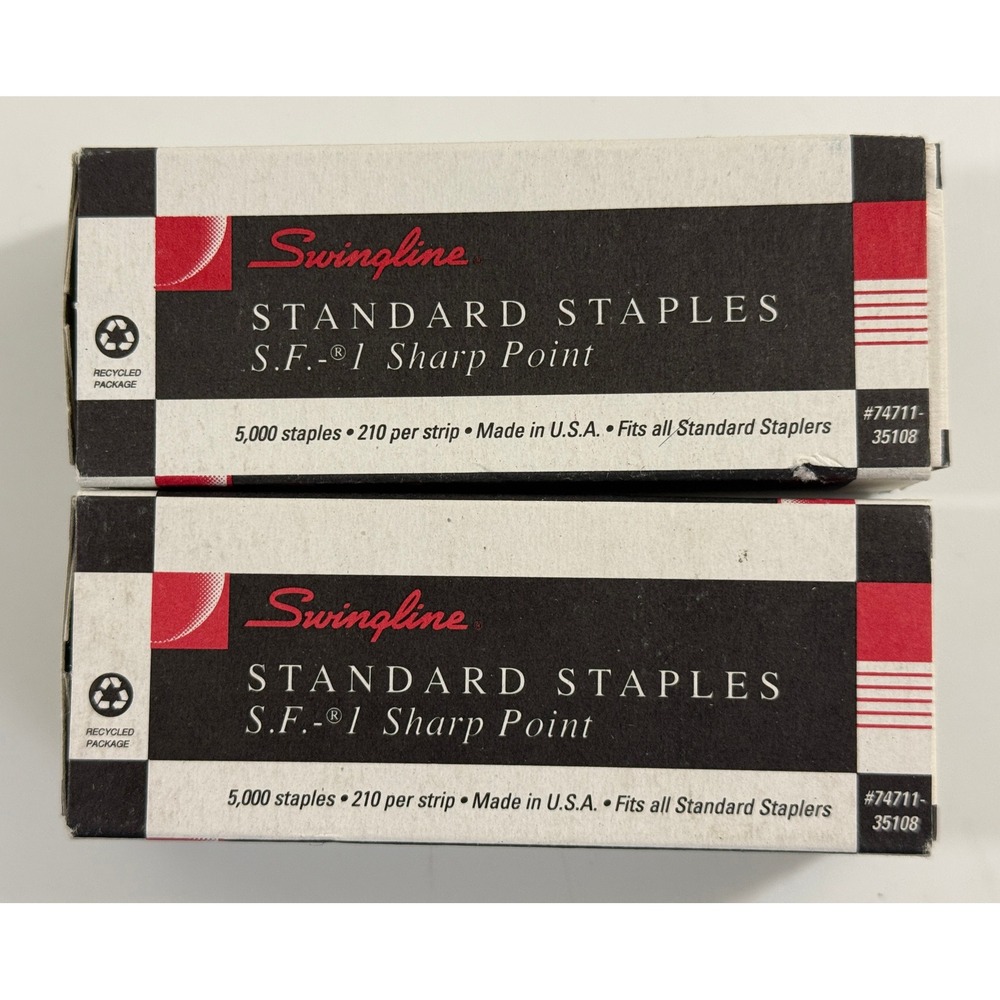 Swingline Standard Staples Office 1/4 Inch Silver S.F.-1 Sharp Point 2 Boxes